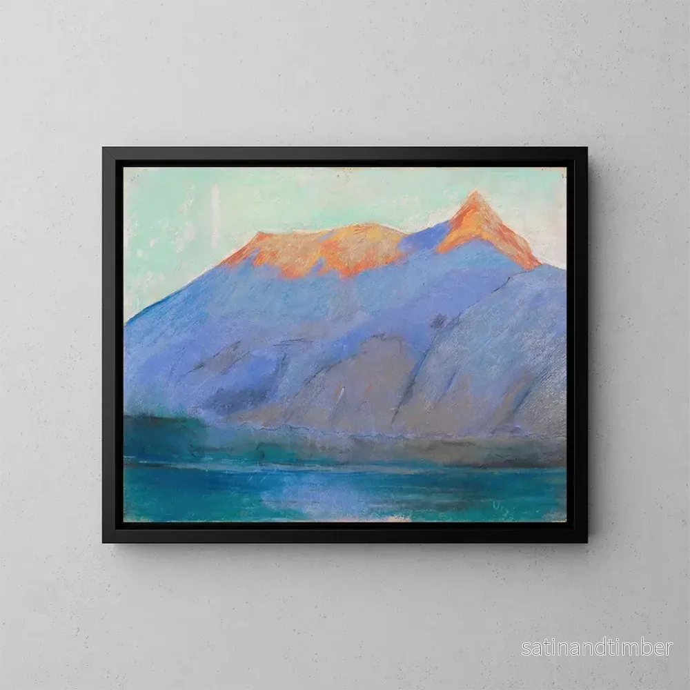 Reproduktion av målningen av Gardasjön med utsikt över Monte Baldo – Lesser Ury Reproduktion av målningen av Gardasjön med utsikt över Monte Baldo – Lesser Ury