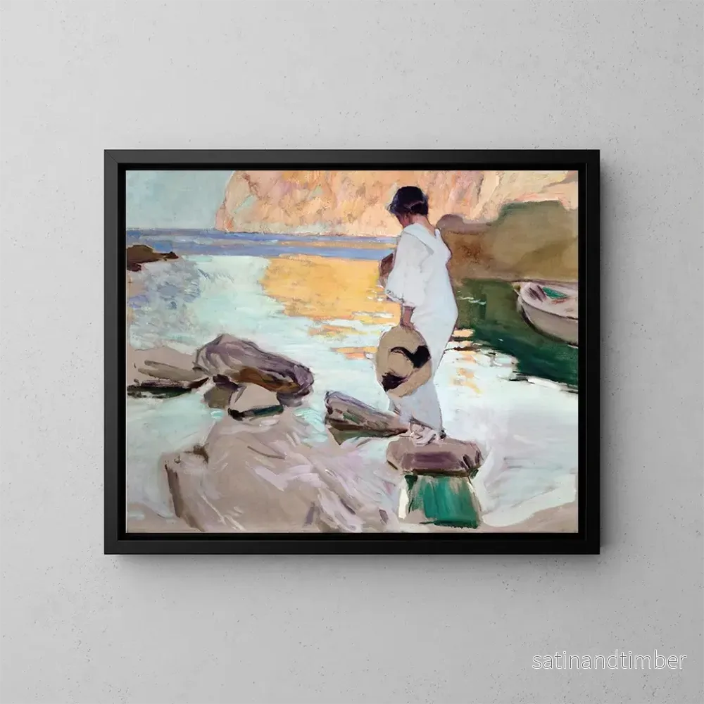 Reproduktion av målningen Elena i Cala de San Vicente - Joaquín Sorolla