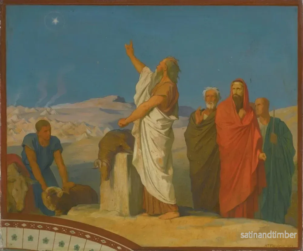 Reproduktion av målningen Baalam profeterar att en himlakropp stiger upp från Israels mitt - Jean-Hippolyte Flandrin - Bild 2