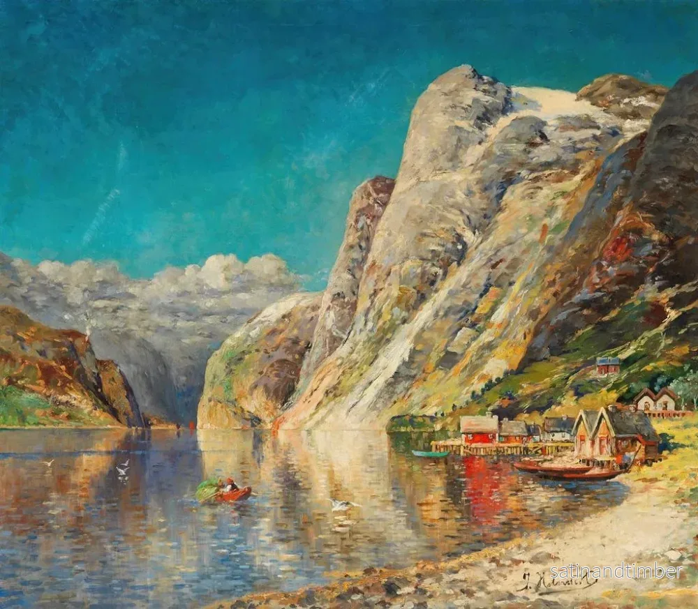 Reproduktion av målningen Sommar vid den norska fjorden - Karl Kaufmann - Bild 2