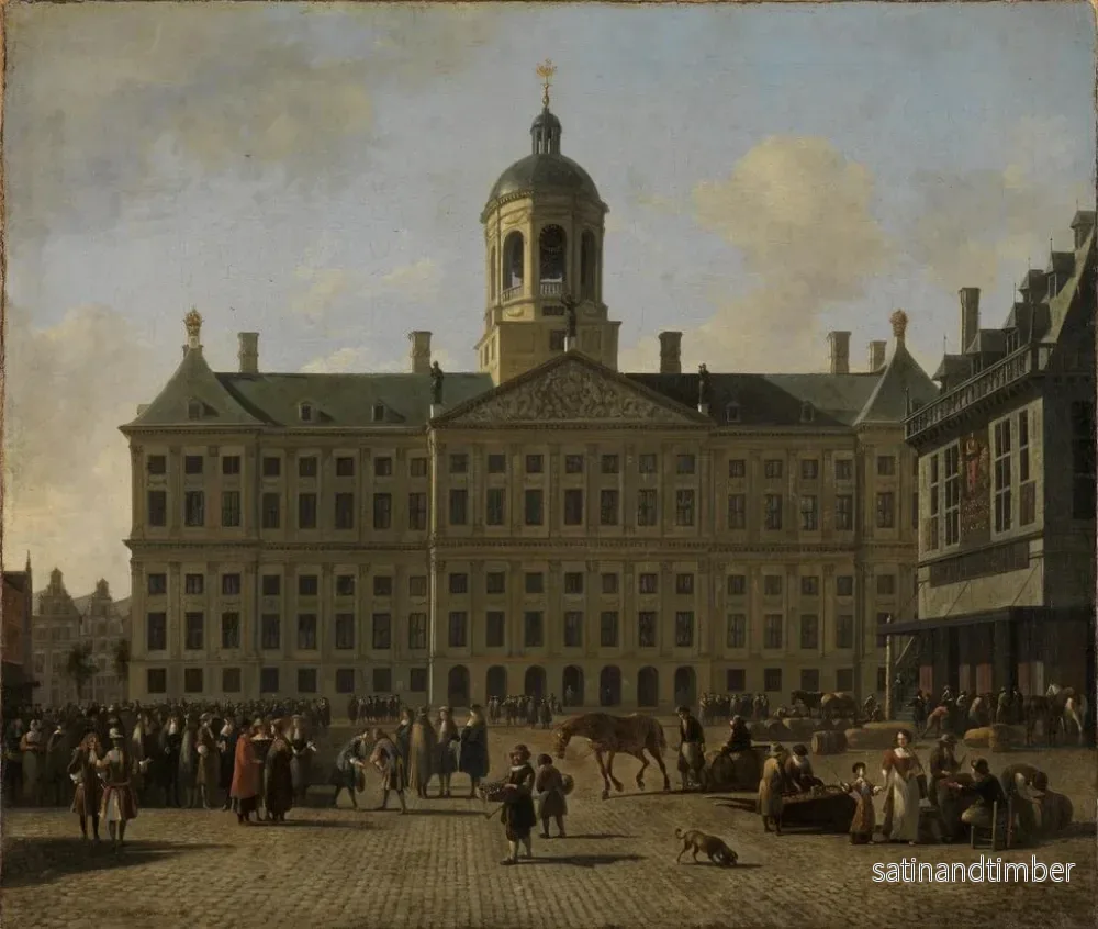 Reproduktion av målningen La place du Dam à Amsterdam avec l'hôtel de ville et la balance - Gerrit Adriaensz Berckheyde - Bild 2