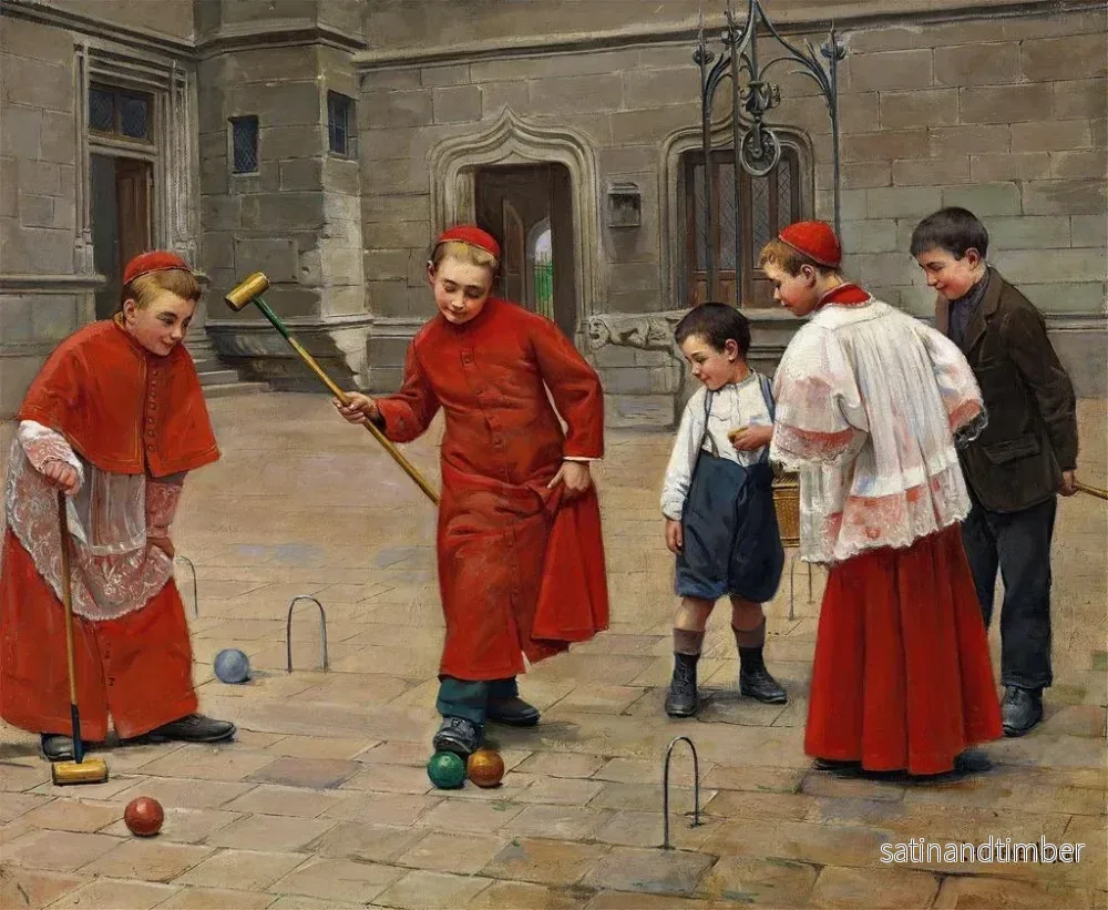 Reproduktion av målningen Jouer au croquet - Paul Charles Chocarne-Moreau - Bild 2