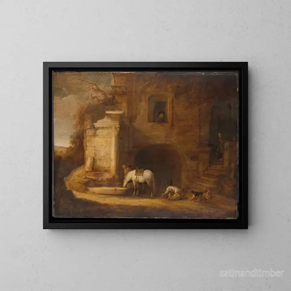 Reproduktion av målningen Le Retour du fauconnier - Simon de Vlieger