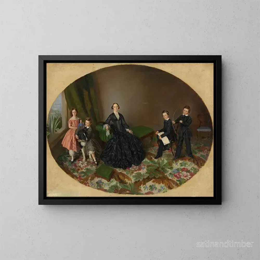 Reproduktion av målningen Maria Elizabeth O'Mullane och hennes barn - William Strutt