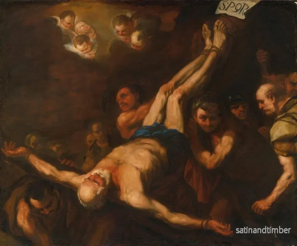 Reproduktion av målningen av korsfästelsen av heliga Petrus - Luca Giordano - Bild 2