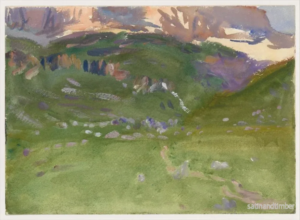 Reproduktion av målningen Alpes Sellar, Dolomites - John Singer Sargent - Bild 2