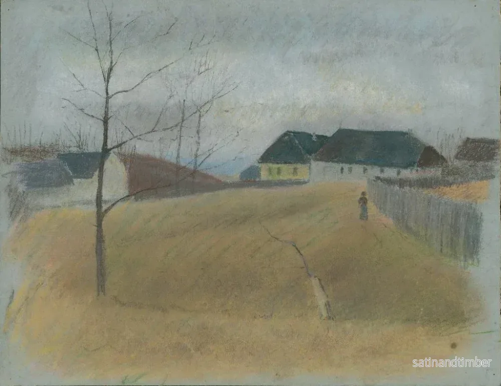 Reproduktion av målningen Vid byns slut - Ladislav Mednyánszky - Bild 2
