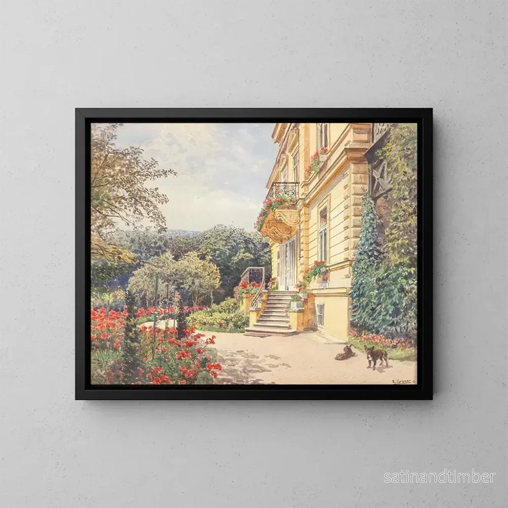 Reproduktion av målningen Villa dans un jardin soigné - Ernst Graner