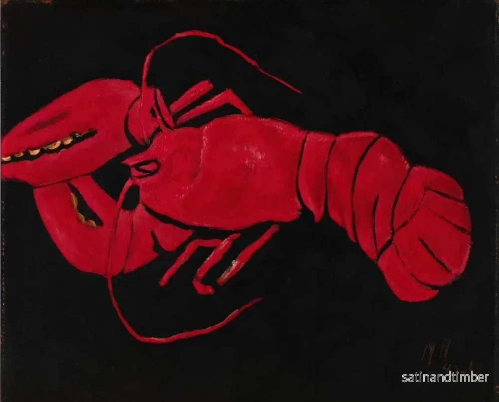 Reproduktion av målningen Homard på svart bakgrund - Marsden Hartley - Bild 2