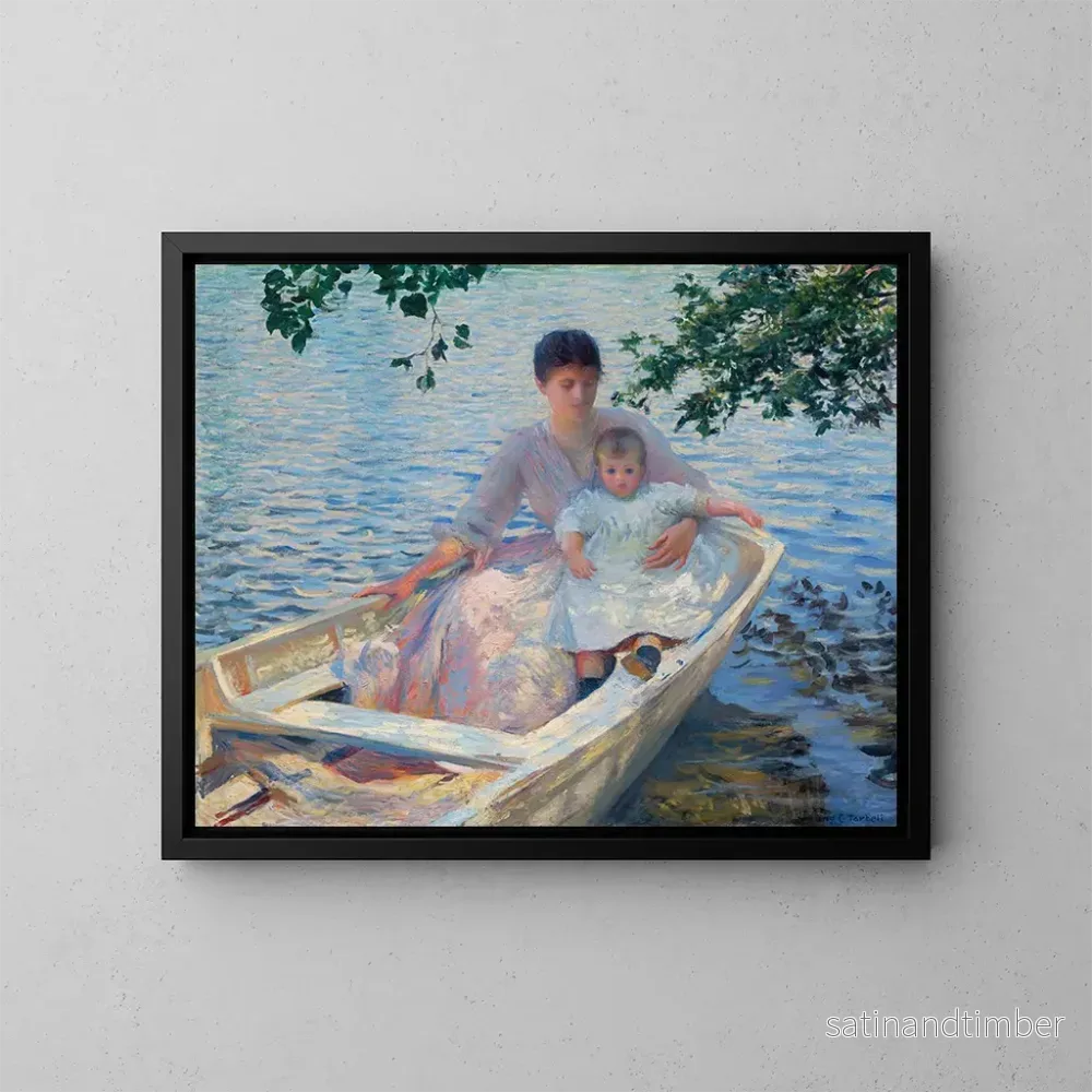 Reproduktion av målningen Mor och barn i en båt - Edmund Charles Tarbell