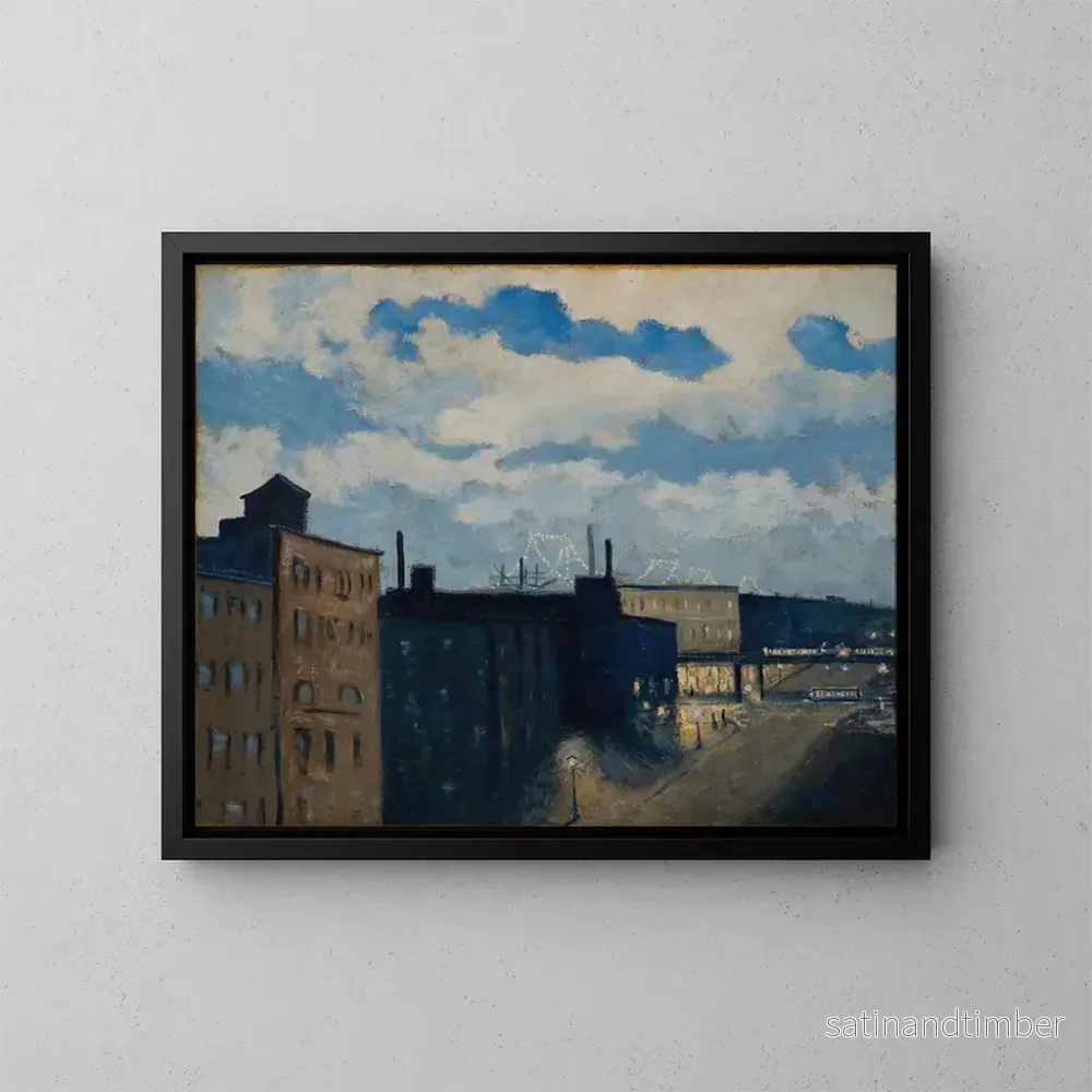 Reproduktion av målningen Rue de New York vid skymningen – Louis Michel Eilshemius Reproduktion av målningen Rue de New York vid skymningen – Louis Michel Eilshemius