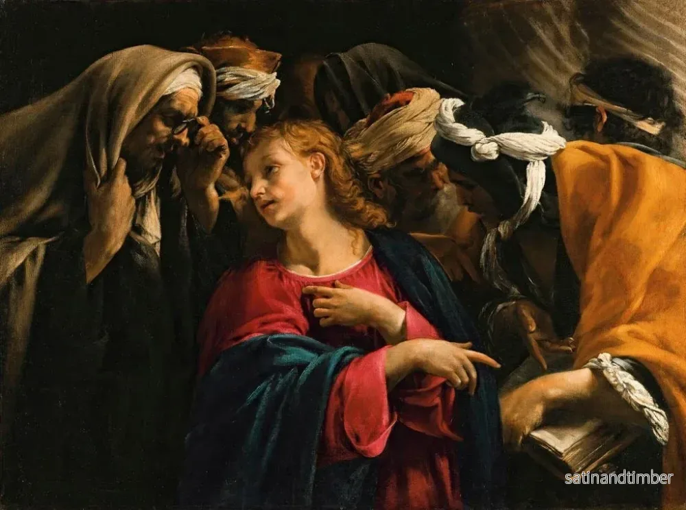 Reproduktion av målningen Le Christ parmi les docteurs - Orazio Borgianni - Bild 2