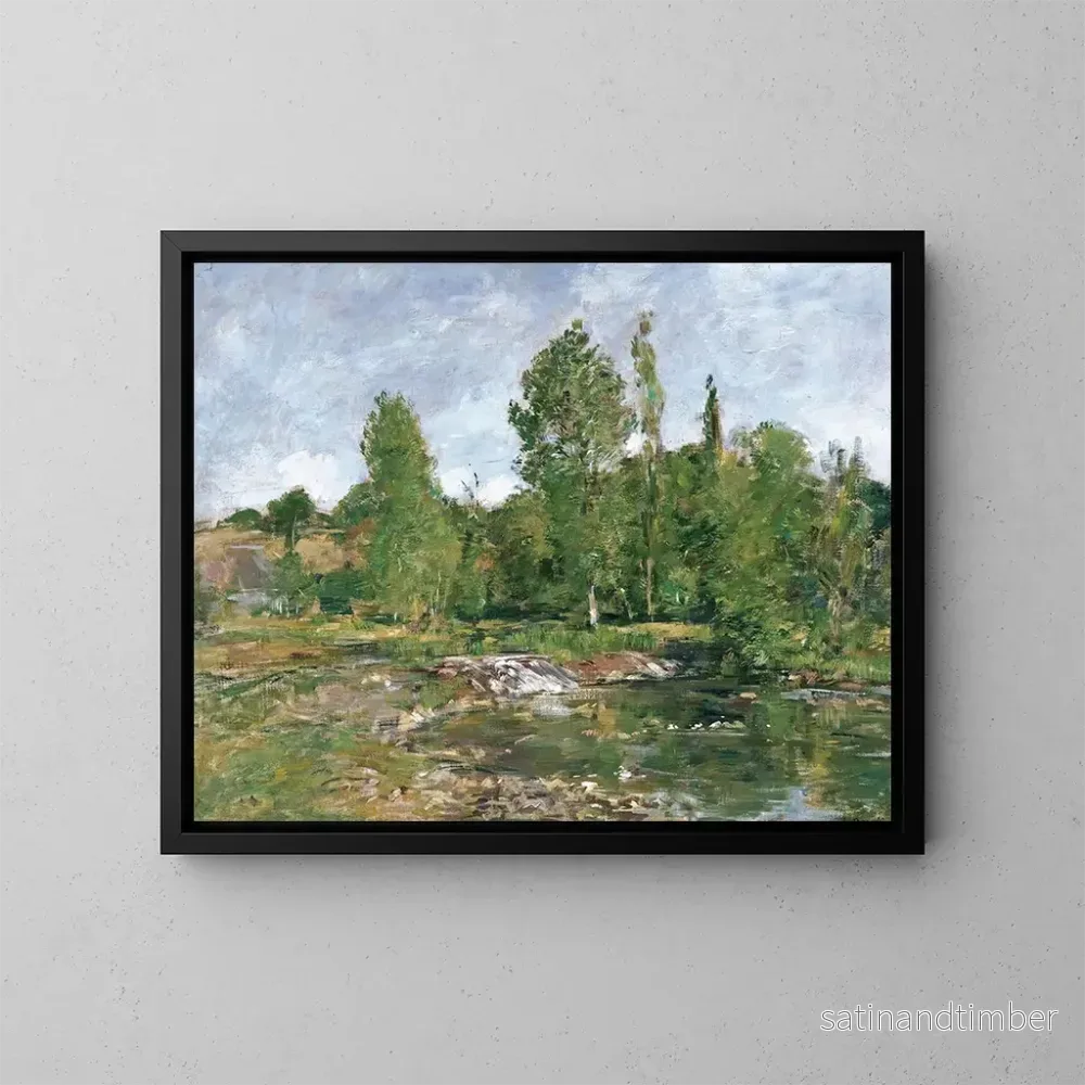 Reproduktion av målningen Saint-Cénery och dammen - Eugène Boudin