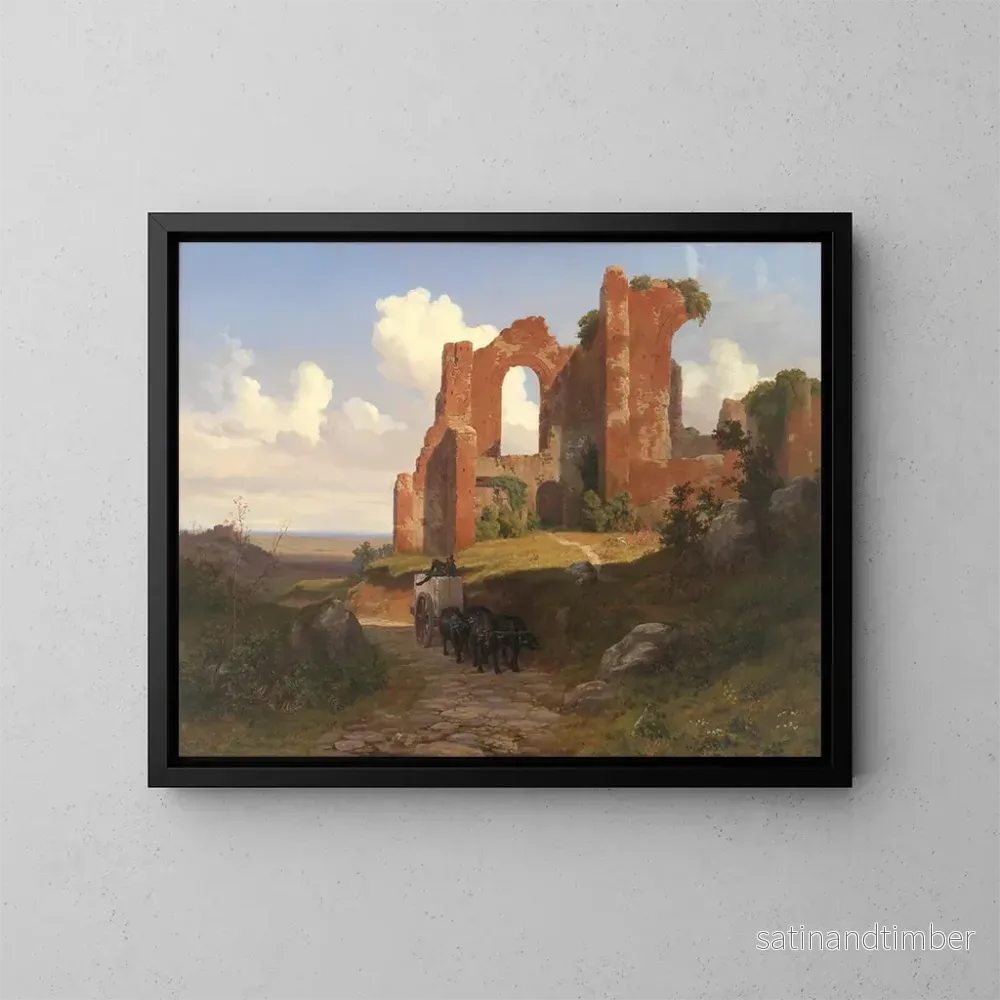 Reproduktion av målningen Vue des thermes de Caracalla à Rome - Thorald Læsøe