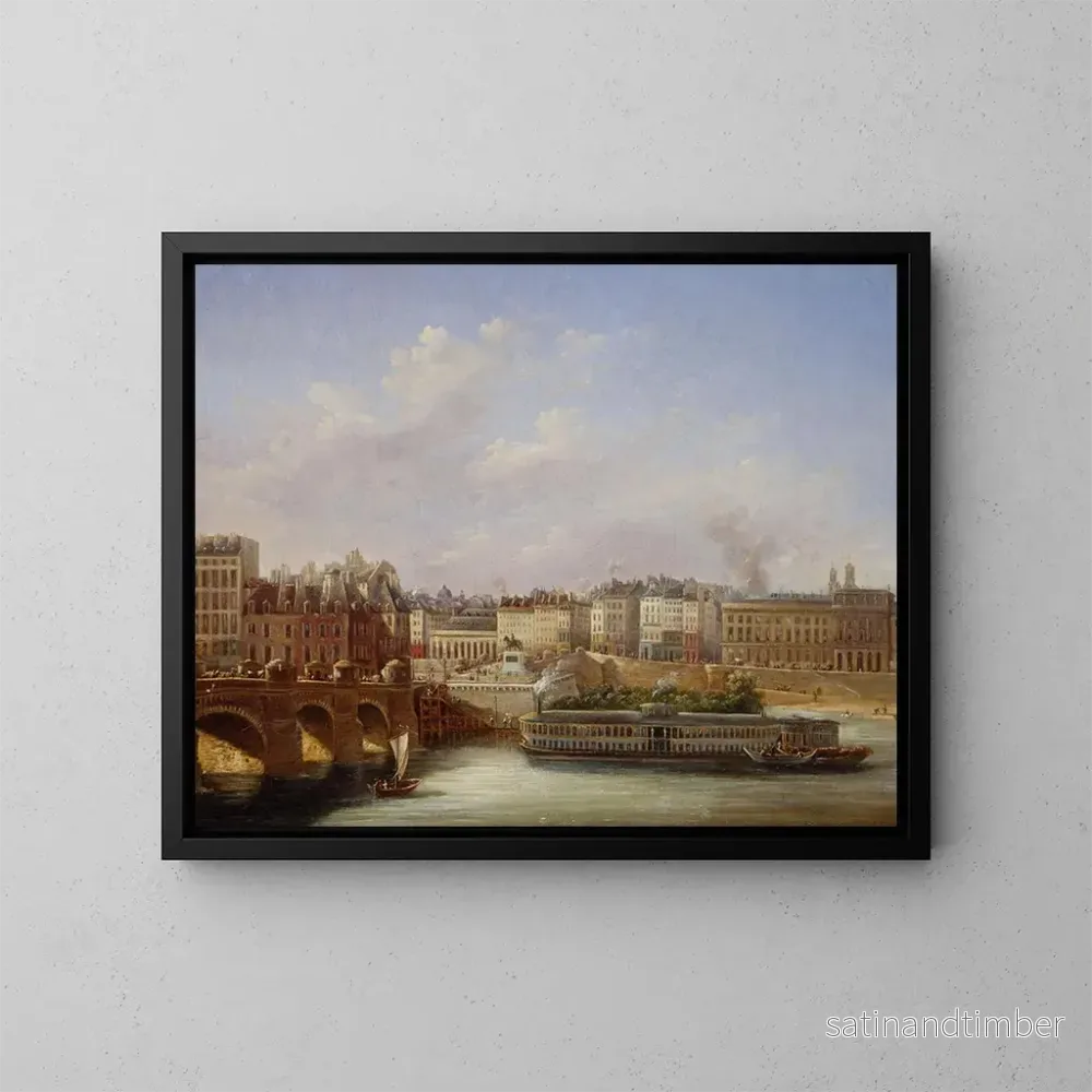 Reproduktion av målningen Le Pont Neuf et le quai de Conti - Paul Mallard