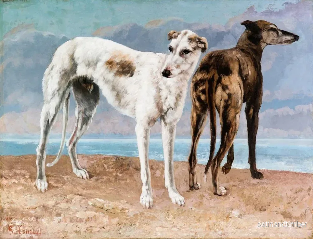Reproduktion av målningen Les lévriers du comte de Choiseul - Gustave Courbet - Bild 2