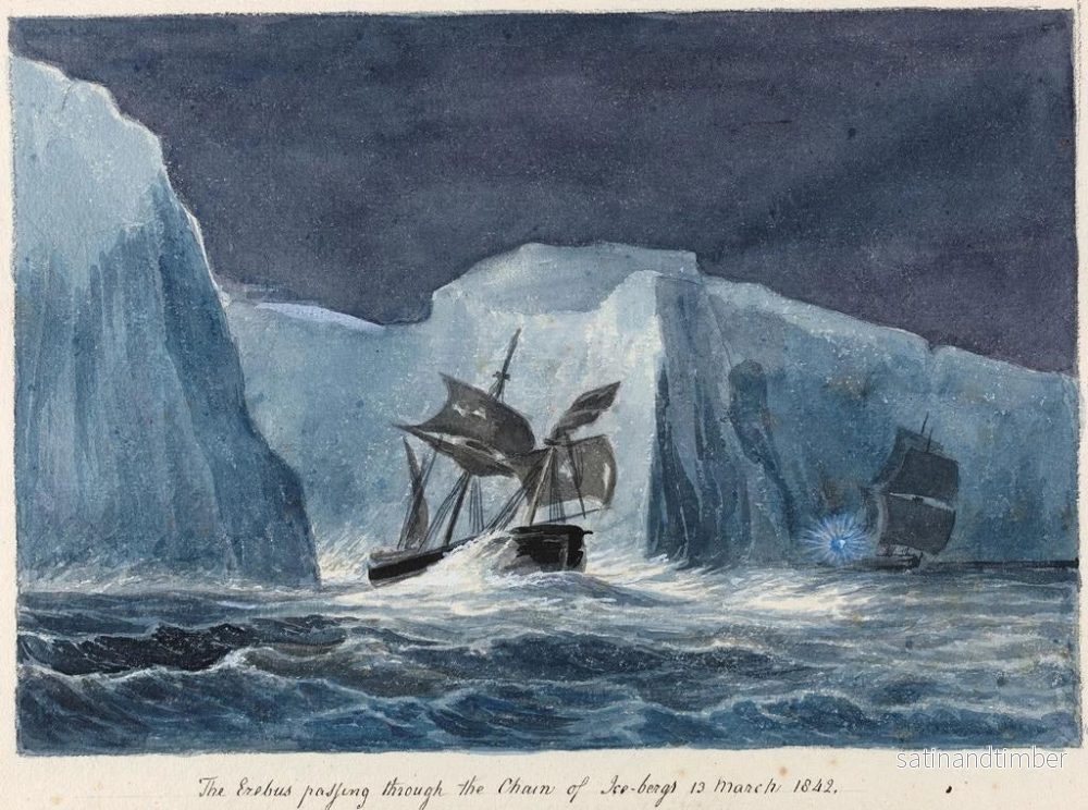Reproduktion av målningen L'Erebus passerar genom isbergskedjan - Charles Hamilton Smith - Bild 2