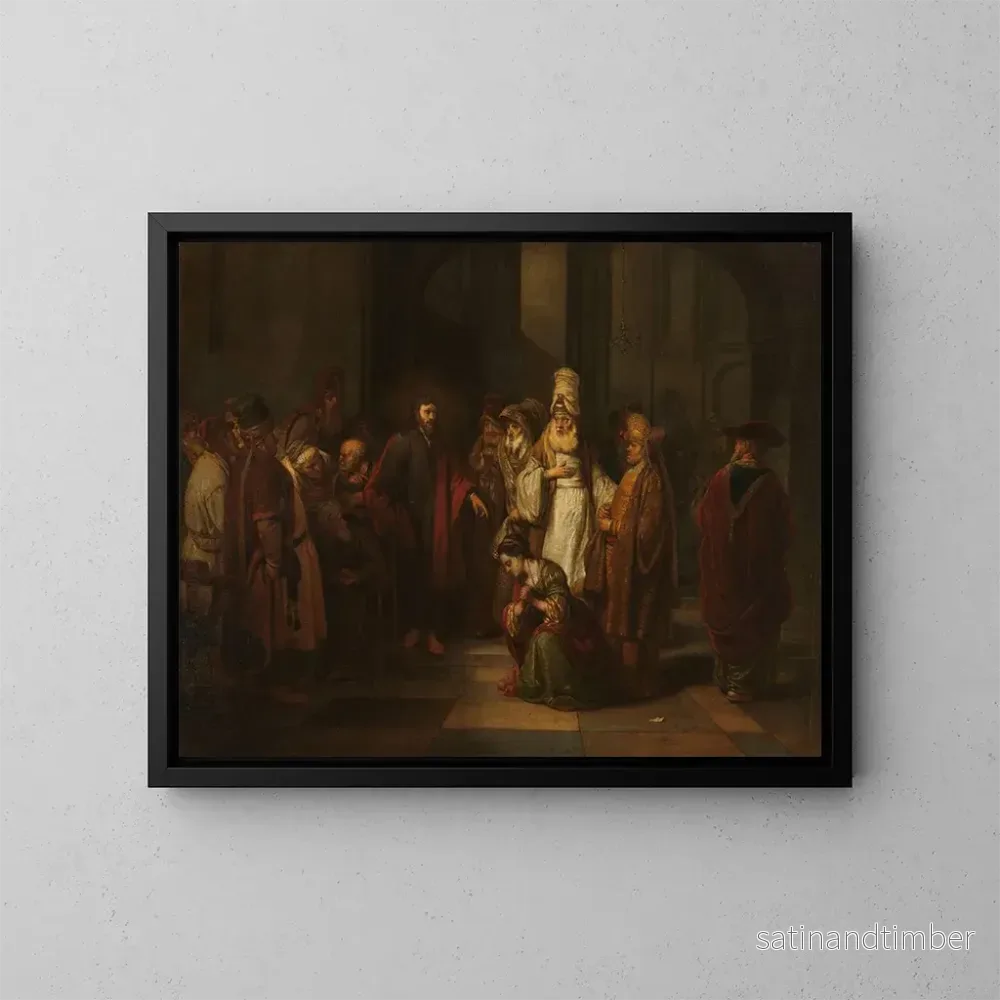Reproduktion av målningen av Jesus och den adulteresska kvinnan - Gerbrand van den Eeckhout