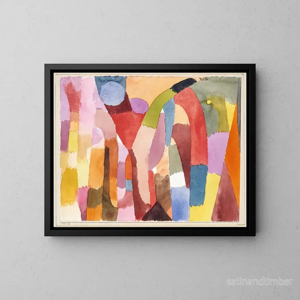 Reproduktion av målningen av rörelse i valvade rum - Paul Klee