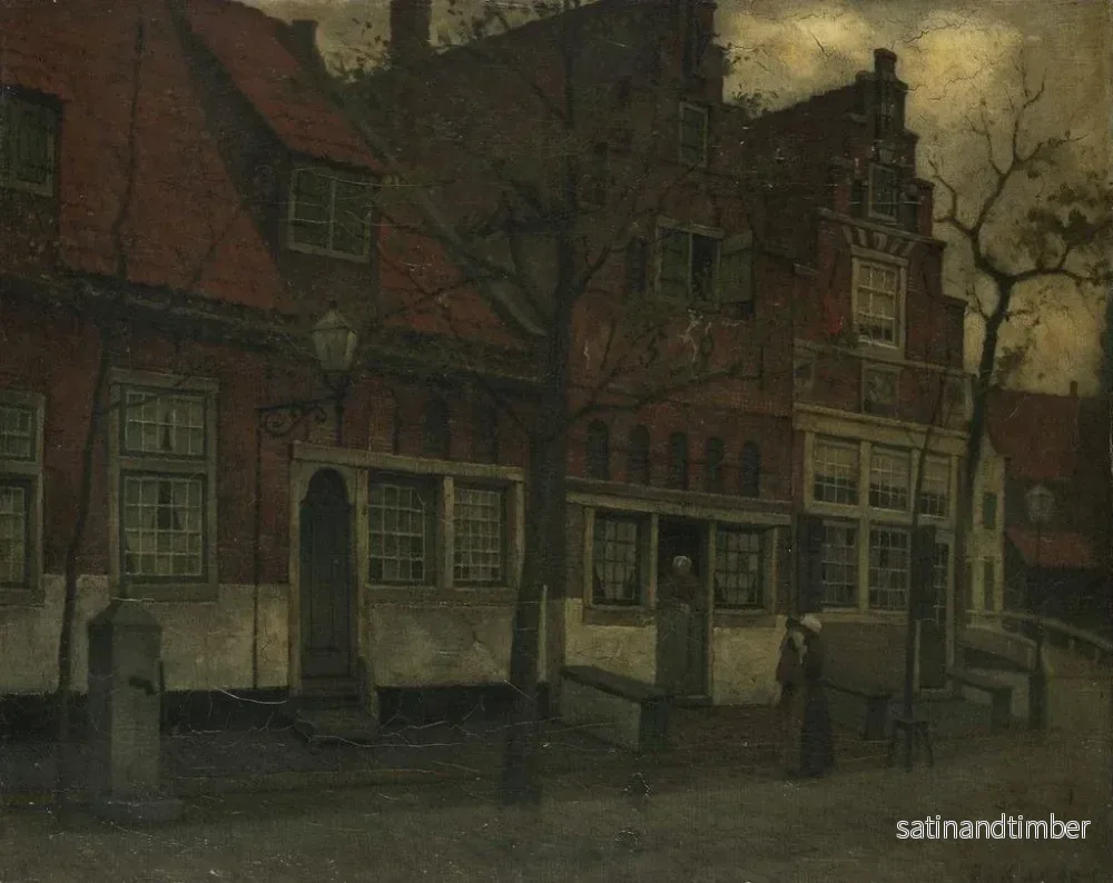 Reproduktion av målningen Hus på Breedstraat i Enkhuizen - Eduard Karsen - Bild 2