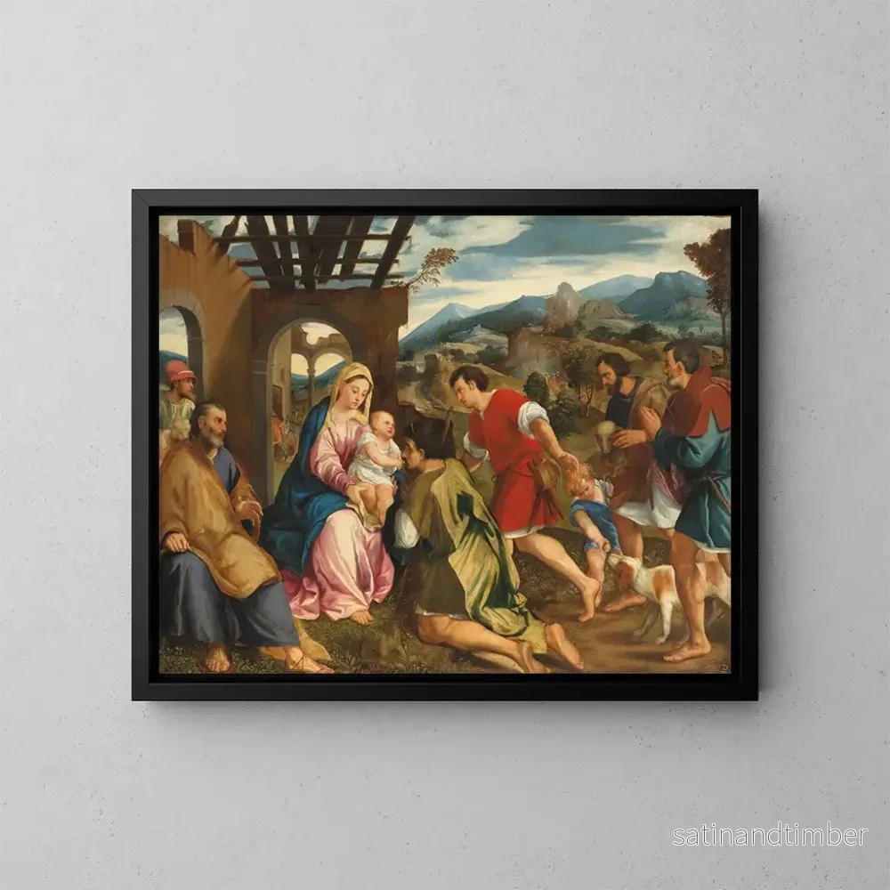 Reproduktion av målningen Adoration des bergers – Bonifacio Veronese Reproduktion av målningen Adoration des bergers – Bonifacio Veronese