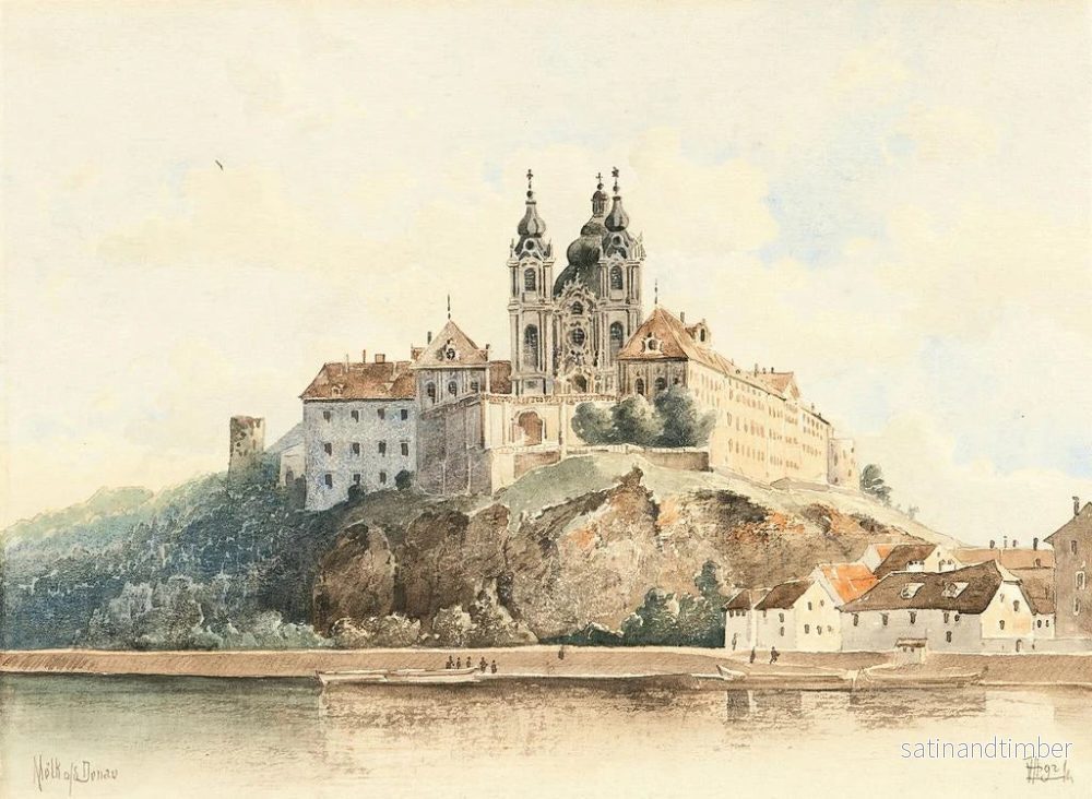 Reproduktion av målningen av klostret Melk vid Donau - Vincenz Hawlicek - Bild 2