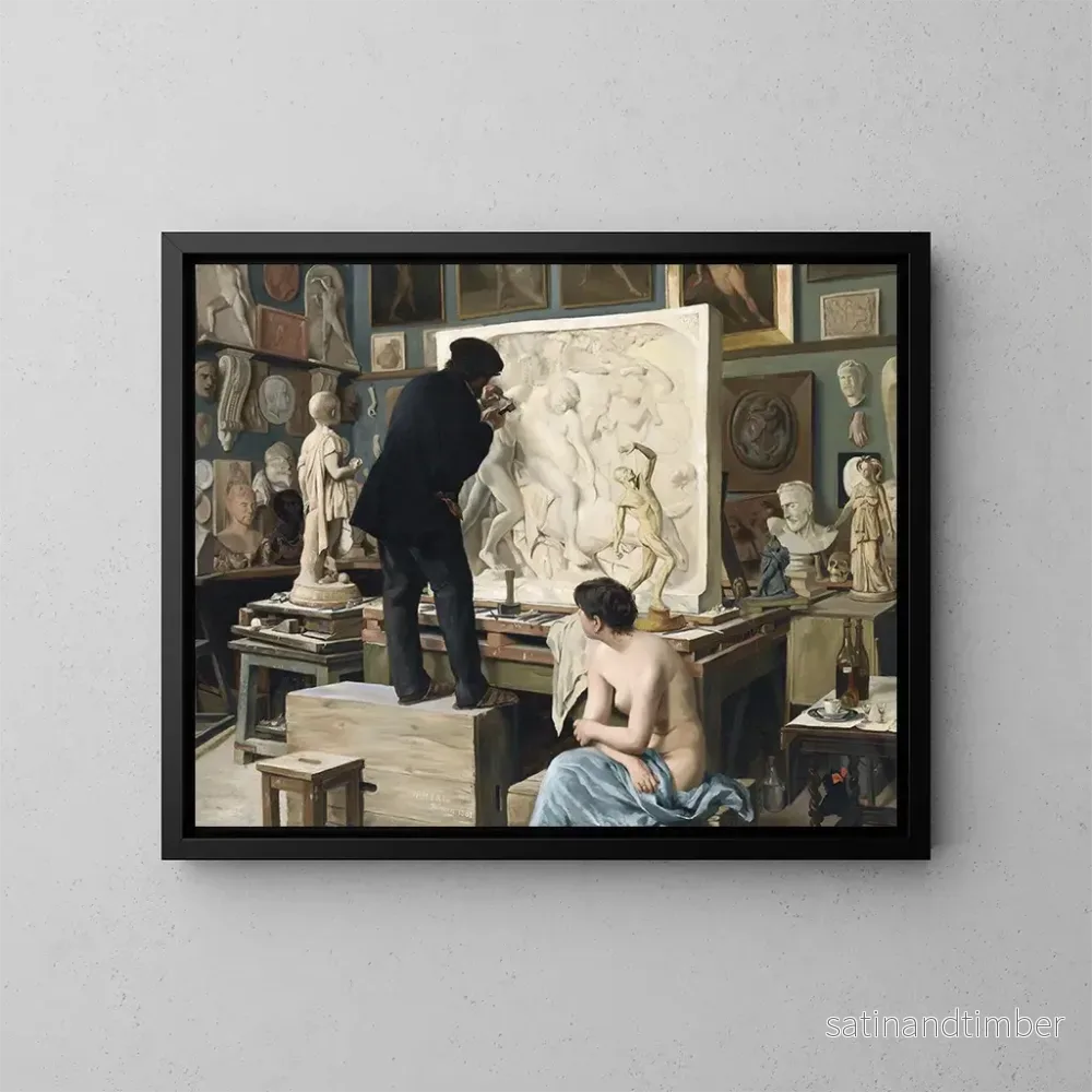 Reproduktion av målningen L'atelier de mon père - Édouard Dantan