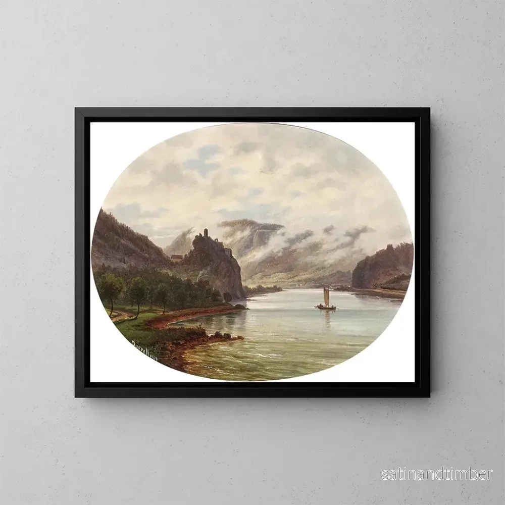 Reproduktion av målningen Vy över slottet Stekov vid Elbe - Ernst Gustav Doerell