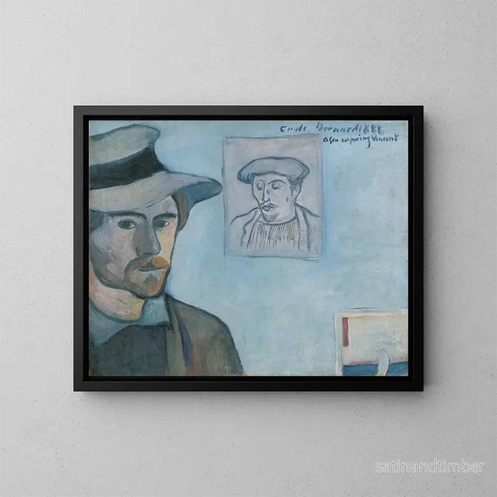 Reproduktion av målningen självporträtt med porträtt av Gauguin - Émile Bernard