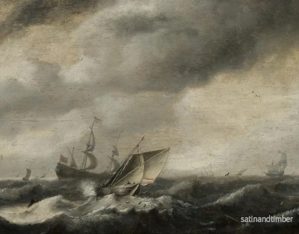 Reproduktion av målningen Båtar till sjöss - Hendrick van Anthonissen - Bild 2