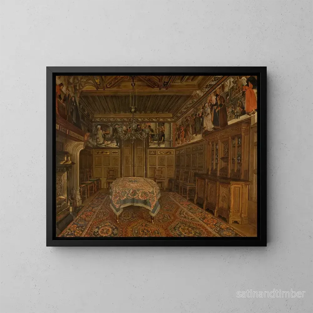 Reproduktion av målningen La salle à manger chez l’artiste Henri Leys – Henri de Braekeleer