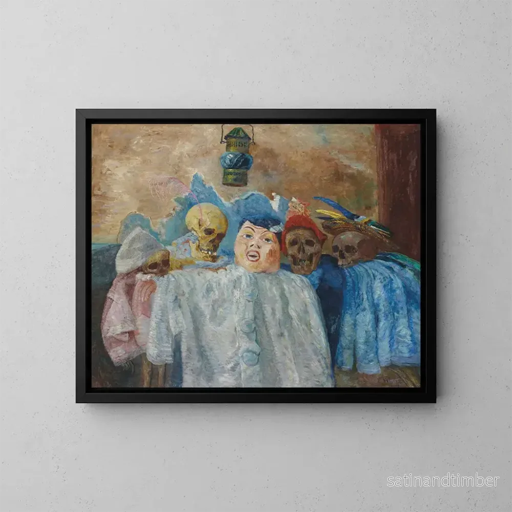 Reproduktion av målningen Pierrot och skeletten - James Ensor