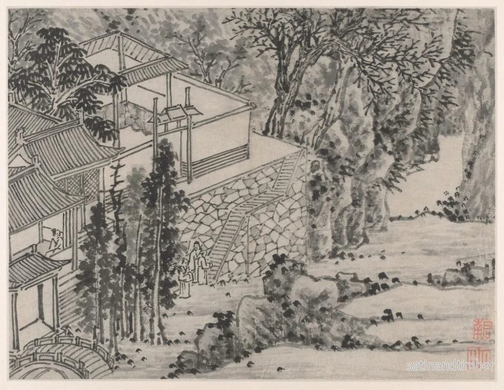 Reproduktion av målningen Le Retraite de Pierre Éclairée - Shen Zhou - Bild 2
