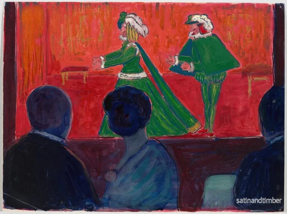 Reproduktion av målningen av marionetteteater i förgrund - Marianne von Werefkin - Bild 2