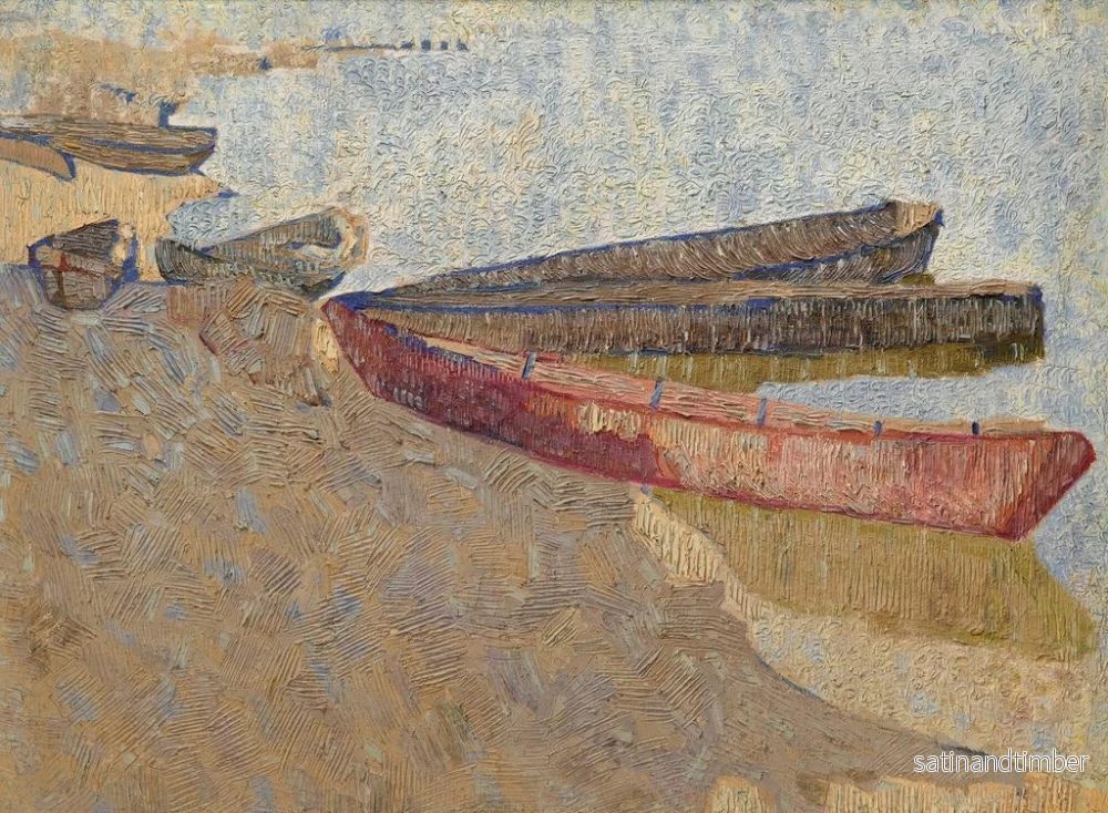 Reproduktion av målningen Tre båtar på Dnepr - Vladimir Baranov-Rossiné - Bild 2