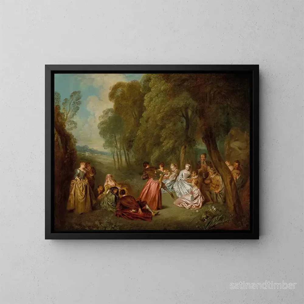 Reproduktion av målningen Les divertissements champêtres - Jean-Baptiste Pater