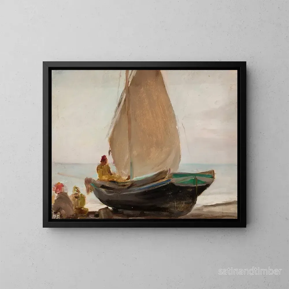 Reproduktion av målningen Bateau à Aloupka, du voyage en Crimée - Jan Cybis