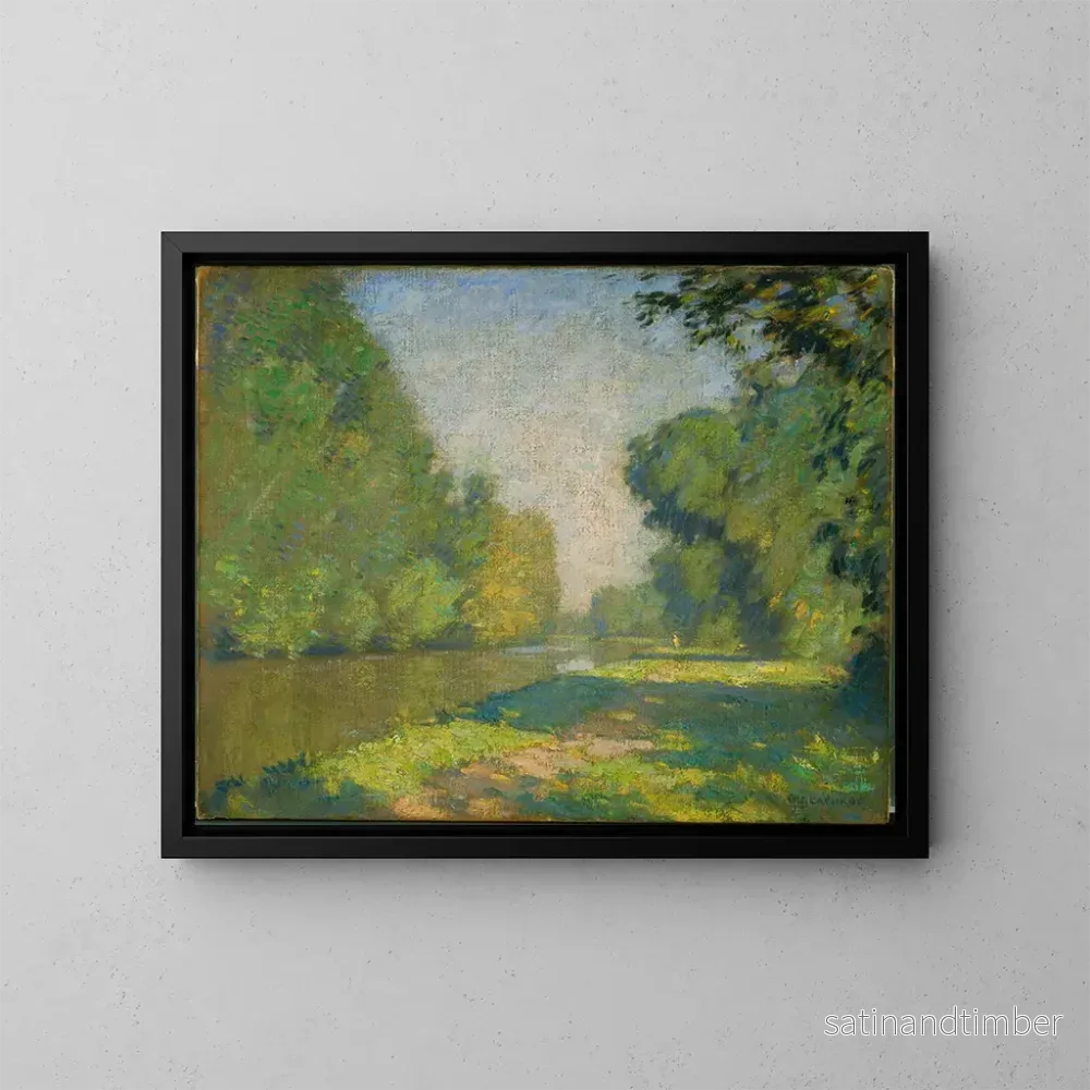 Reproduktion av målningen Le chemin de halage - William Langson Lathrop