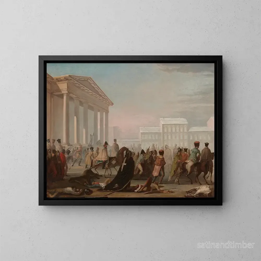 Reproduktion av målningen av Napoleons arméreträtt - Jan Krzysztof Damel