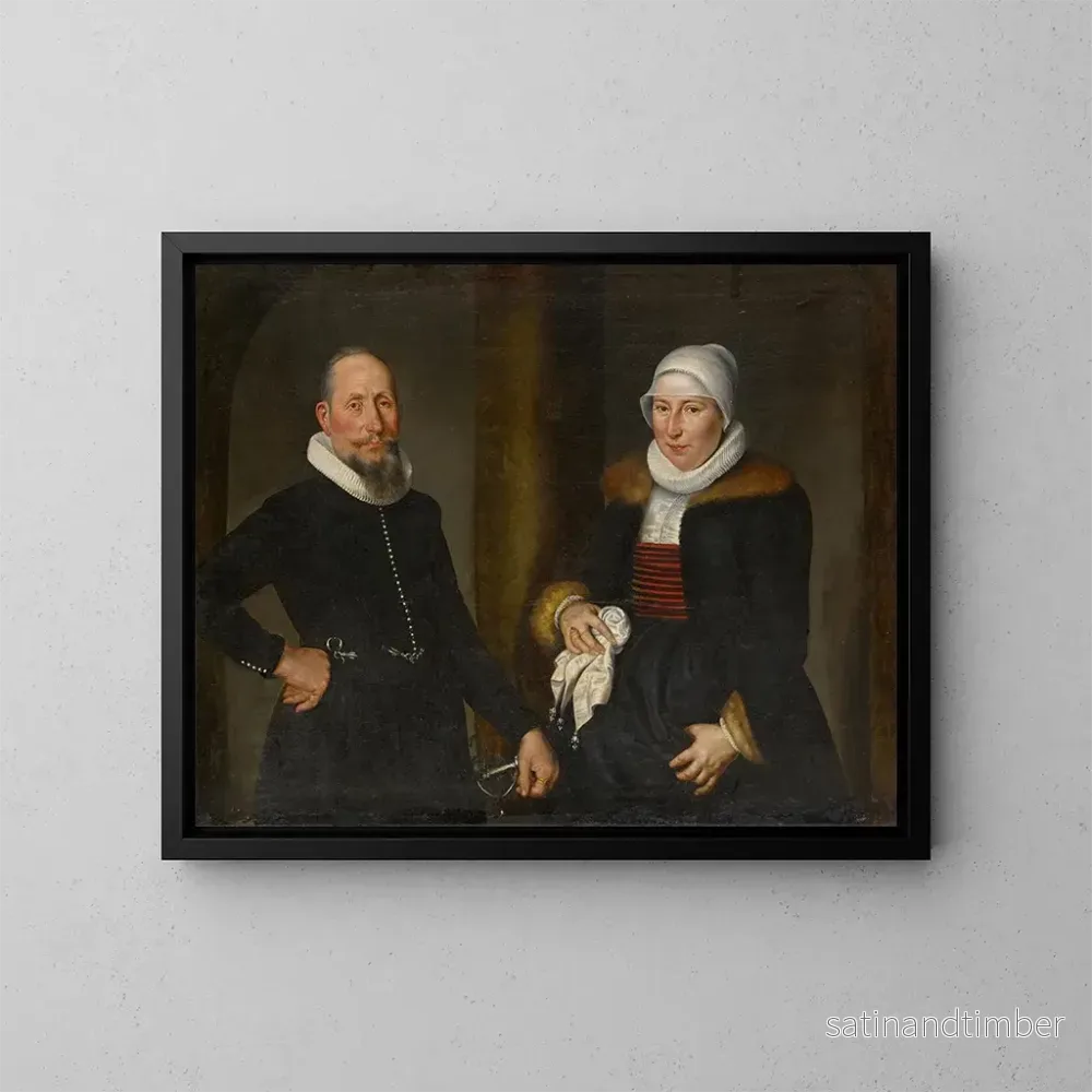 Reproduktion av målningen Dubbelporträtt av Lienhard Ltzelmann och hans fru Margreth Wohnlich - Bartholomäus Sarburgh
