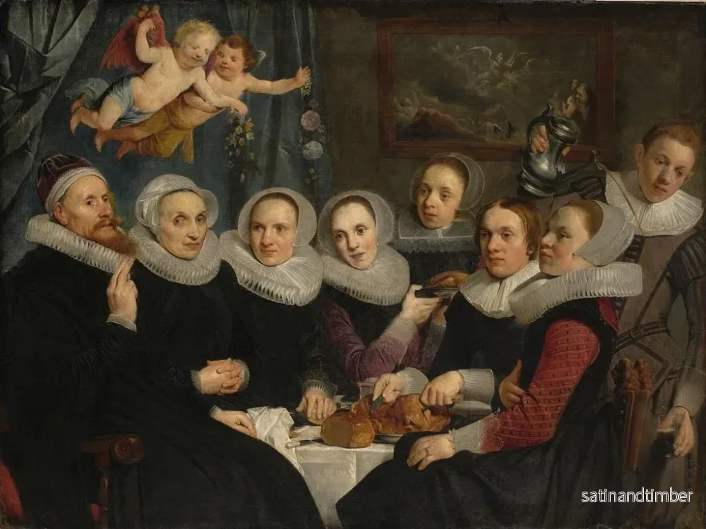 Reproduktion av målningen Théodore Schrevelius och hans familj vid bordet - Pieter Fransz de Grebber - Bild 2