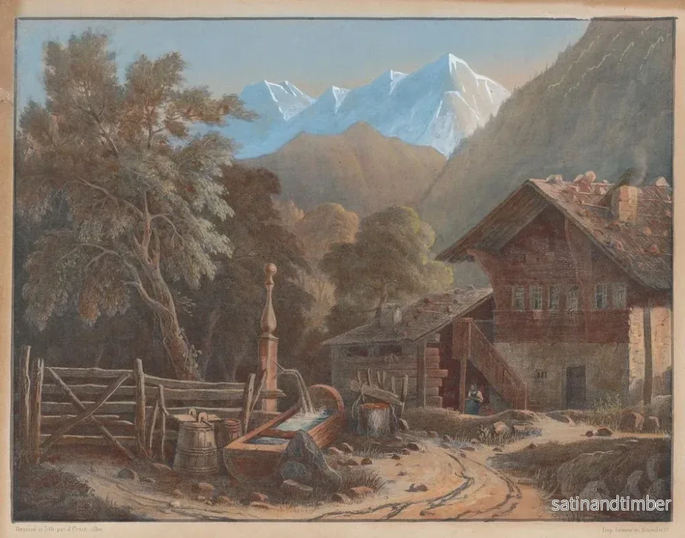 Reproduktion av målningen Scen alpint - Henri Boug d'Orschwiller - Bild 2