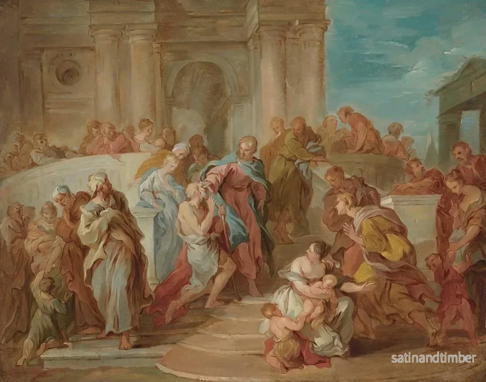Reproduktion av målningen Le Christ guérissant l'aveugle - François Lemoyne - Bild 2