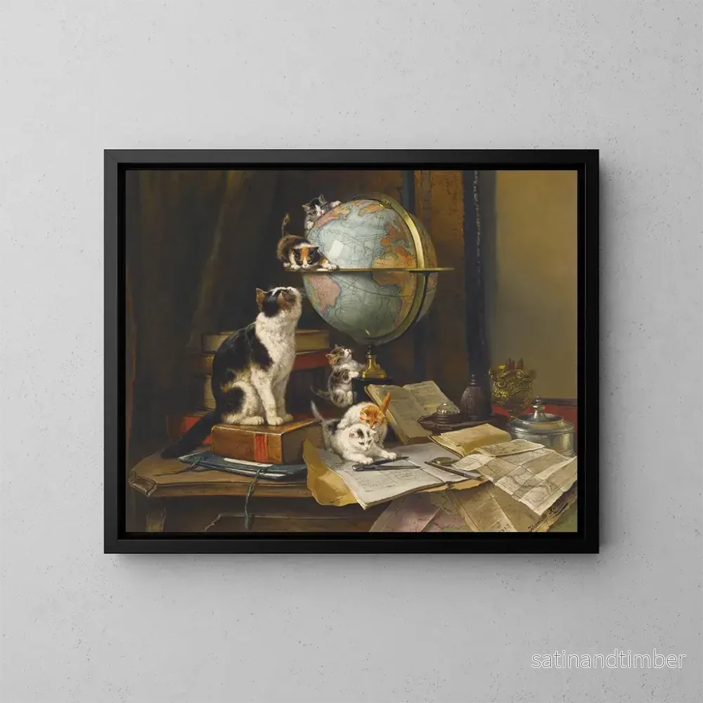 Reproduktion av målningen Les globe-trotters - Henriette Ronner-Knip