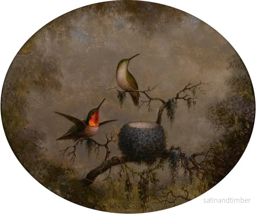 Reproduktion av målningen Kolibris och deras bo - Martin Johnson Heade - Bild 2