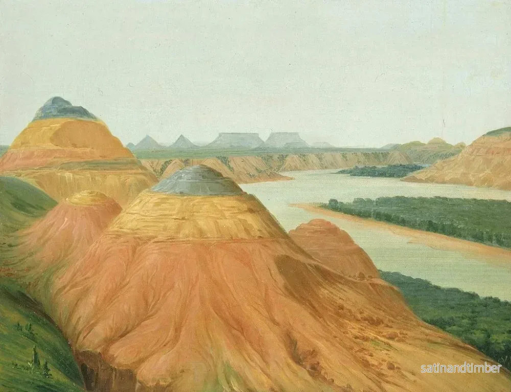 Reproduktion av målningen Vue i den stora svängen av Upper Mississippi - George Catlin - Bild 2