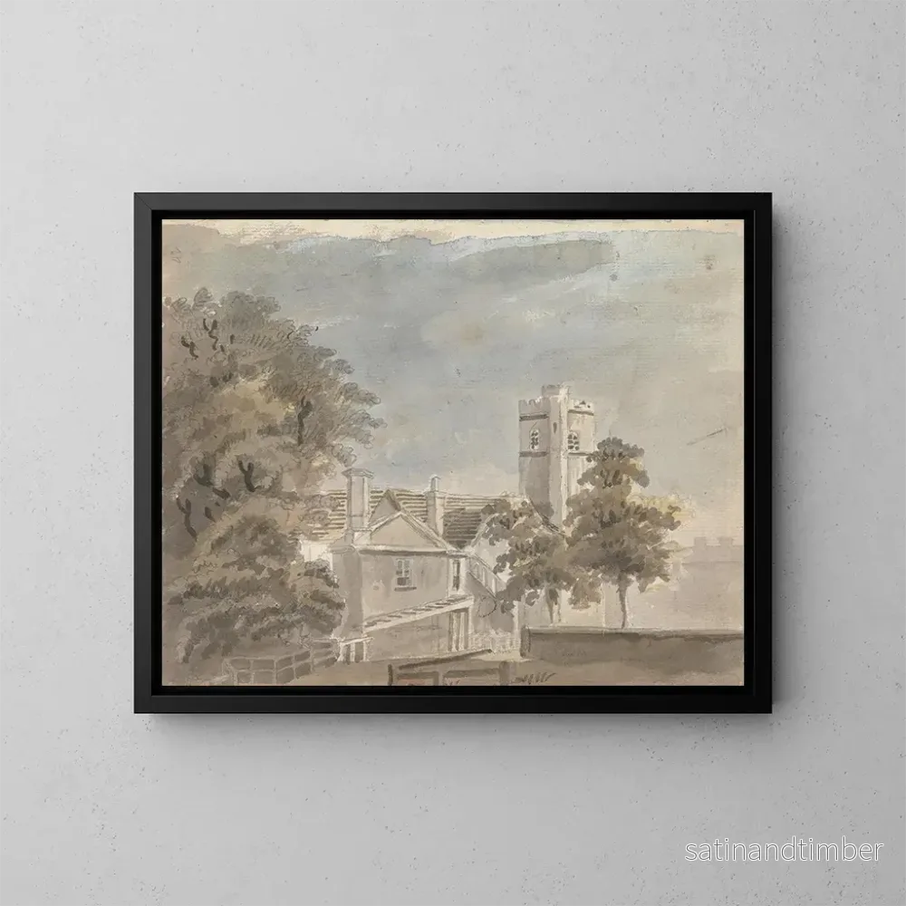 Reproduktion av målningen Vue de bâtiments - James Miller