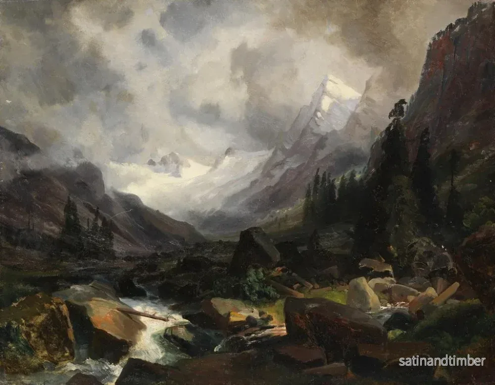 Reproduktion av målningen Vallée med bergsflod - Carl Hummel - Bild 2