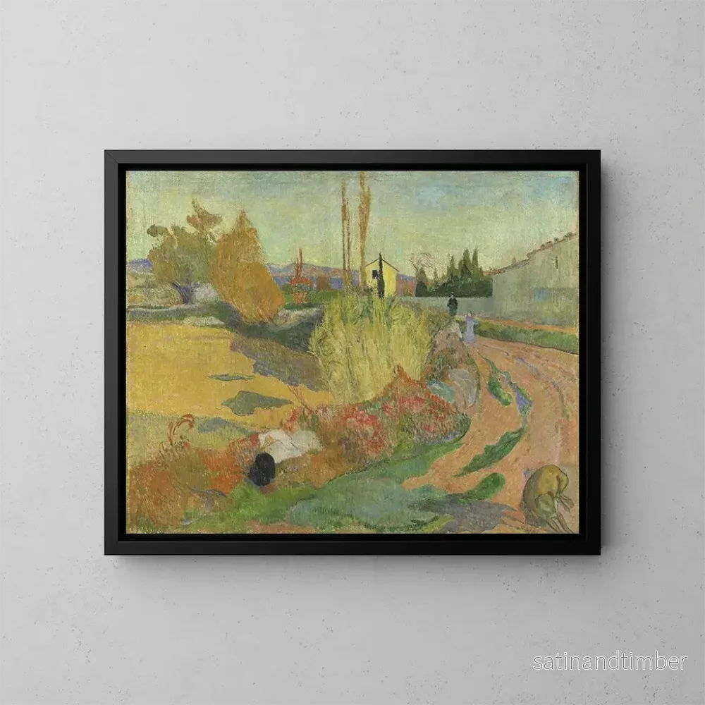 Reproduktion av målningen nära Arles eller Le Mas d'Arles - Paul Gauguin