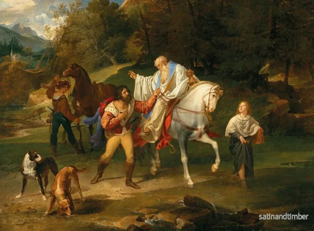 Reproduktion av målningen Rodolphe de Habsbourg och prästen - Franz Ludwig Catel - Bild 2